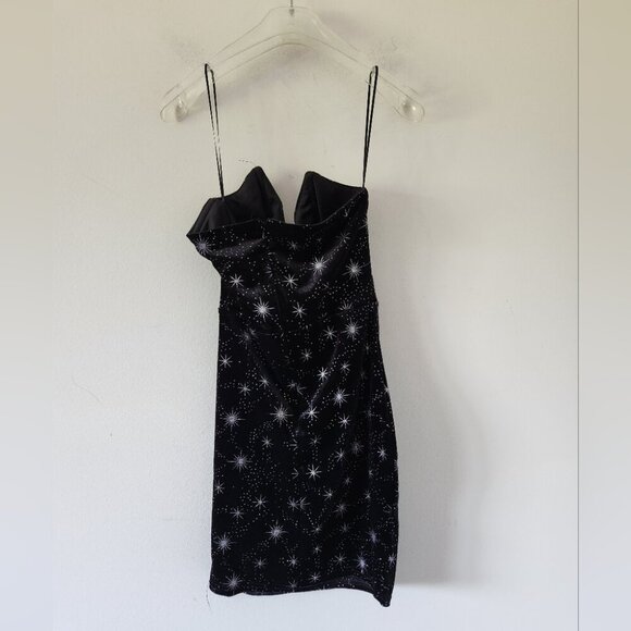 SUPERDOWN | Stevie Sweetheart Mini Dress Black Metallic Velvet Corset Sz S - Picture 5 of 9